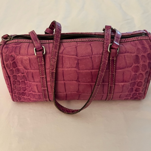 Dooney & Bourke Pink Bag with Crocodile Embossed Texture - Picture 3 of 11